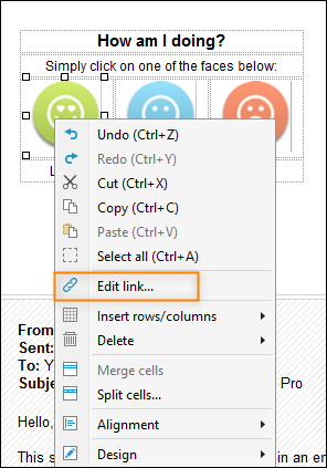 The Edit link menu item.