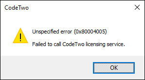 An error message presented when automatic activation is not possible.