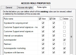 Access rights control