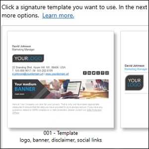 Signature template library