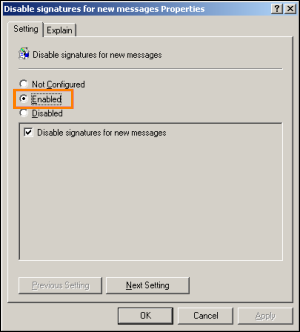 Additional configuration for Outlook 2003 in Exchange Server.