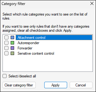 The category filter.