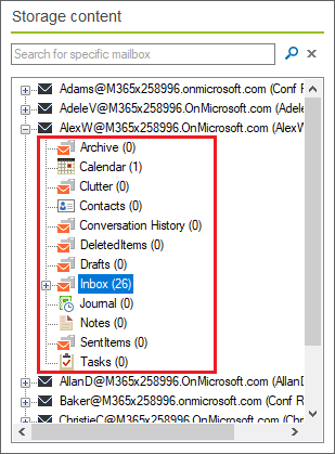Backup restore mailbox folder structure