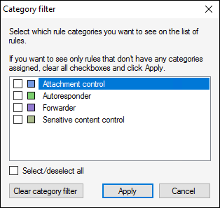 The category filter.