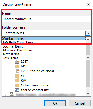 PF_CreateNewFolder_Contact Items