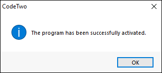  Successful activation.
