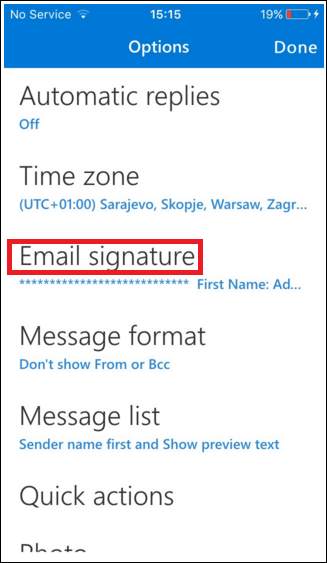 How to use Microsoft 365 signature in iOS OWA app