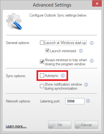 OS - Autosync off.