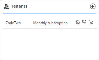 Tenants card in the CodeTwo Admin Panel.