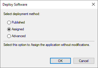 Choose the deployment method.