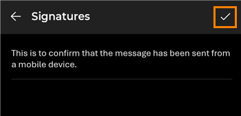 Editing and saving the generic mobile signature.