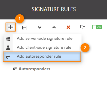 Creating a new autoresponder rule.
