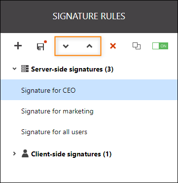 Changing the order in which server-side signature rules are executed.