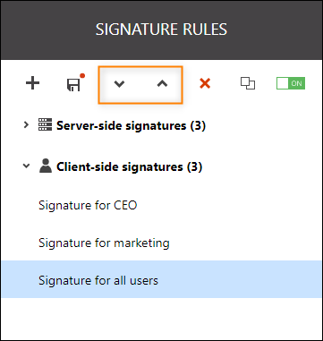 Changing the order in which client-side signature rules are executed.
