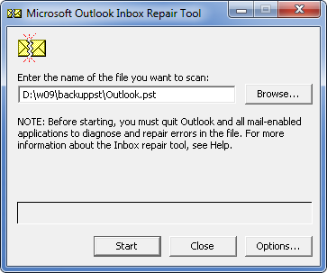 How to repair Outlook files (PST) using  installed together with Microsoft  Outlook