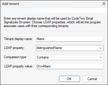 Tenant assignment using Organizational Unit.