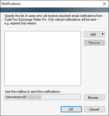 Configuration of critical notifications.