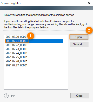 Log file explorer.
