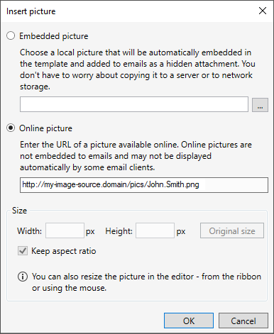 Editor - Insert online picture