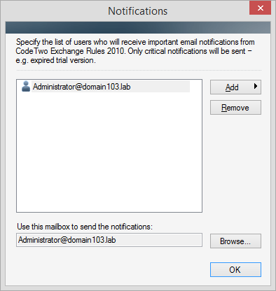 The Critical notifications window opened.