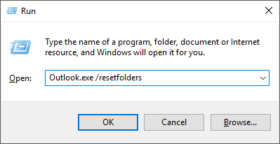 Using the /resetfolders command line switch for Outlook.