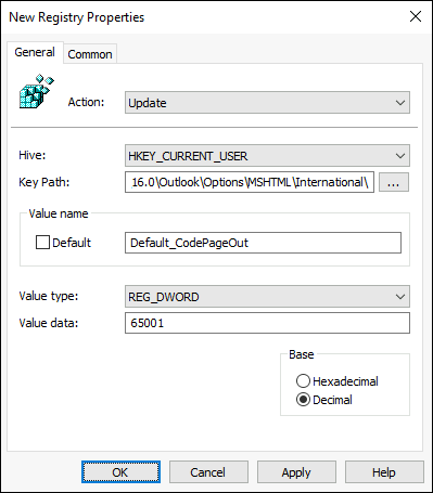 Globally setting UTF-8 as the preferred encoding for outgoing messages (GPO).