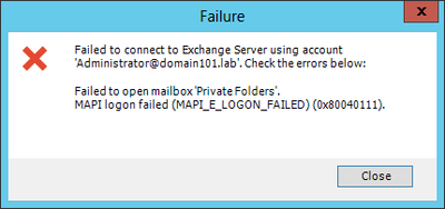 Exchange Migration - MAPI E LOGON FAIL