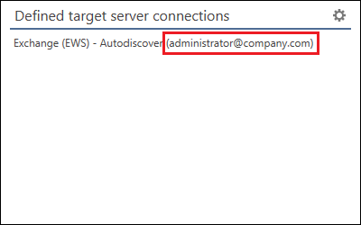 A target server connection defined in CodeTwo migration software.