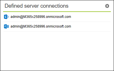 Backup Dashboard Defined server connections
