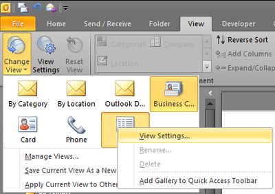 PF - View settings.