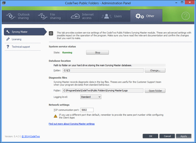 Public Folders 5 configuration