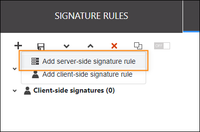 Adding a new cloud (server-side) signature rule.