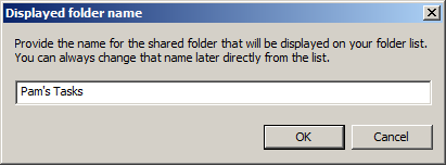 Changing the display name of a folder.