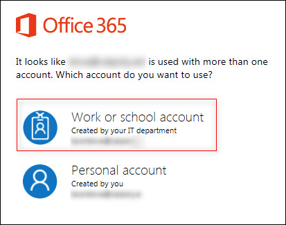 Account type window