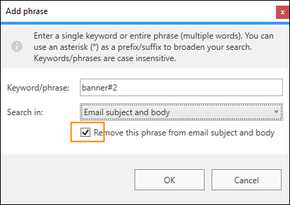 Removing keyword from email