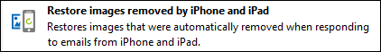 Exchange Rules button: Restore images action