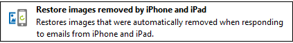 Exchange Rules Pro button: Restore images action