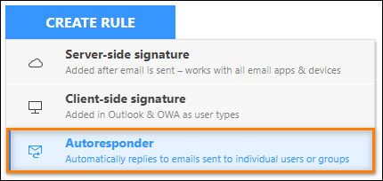 Creating a new autoresponder rule.