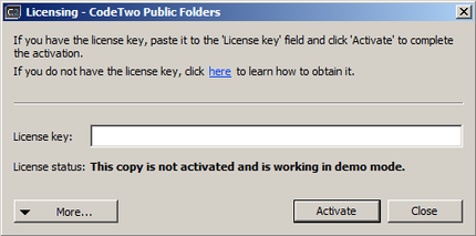 Program's activation window.