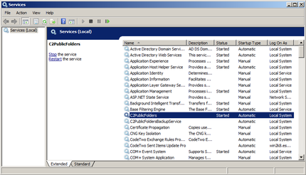 C2PublicFolders system service configuration.