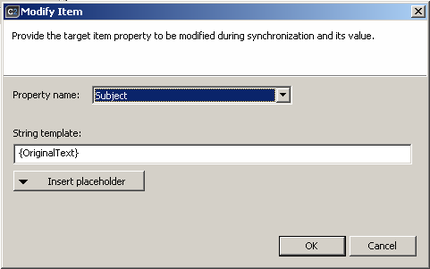 Subject modifier dialog box.