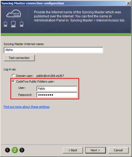 Log in as the Codetwo Public Folders user.