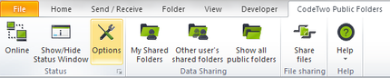 Opening the Add-in settings panel from Outlook.