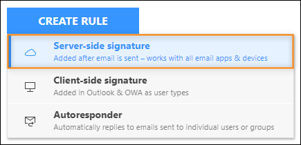 Creating a new server-side signature rule.