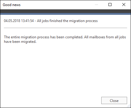 Exchange Migration Detailed alert information