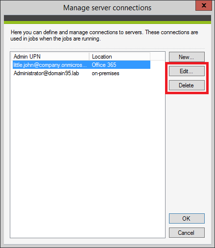 Backup - Managing server connections.