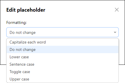 Using basic placeholder formatting.