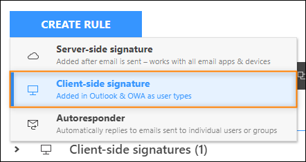 Creating a new client-side signature for the shared mailbox users.