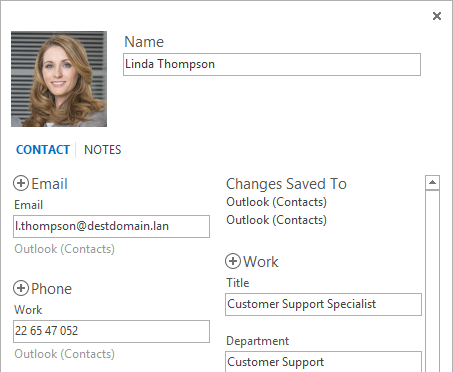 A GAL photo displayed in a contact in Outlook A GAL photo displayed in a contact in Outlook