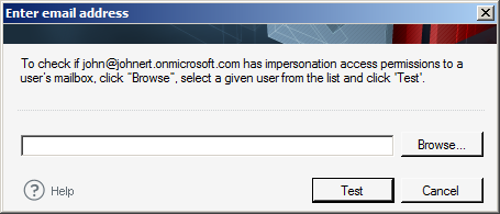 Impersonation rights test window.